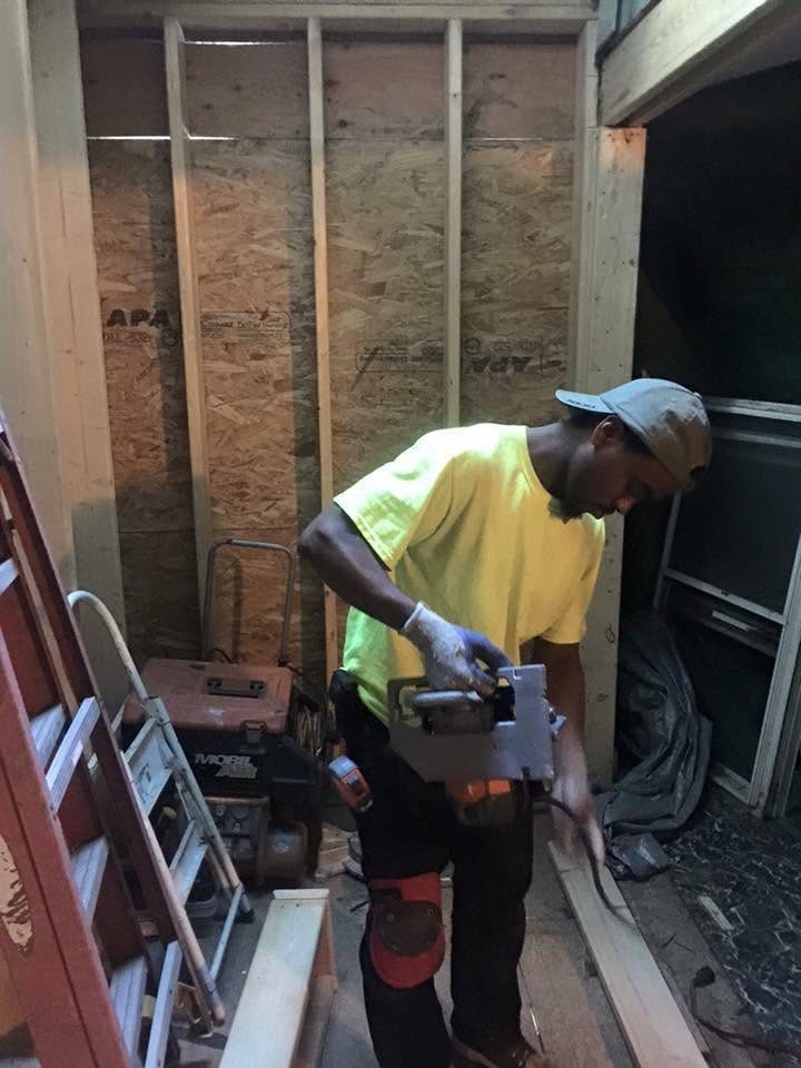 Uncle Dino Construction carpenter on the job