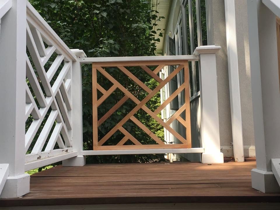 Custom cedar deck railing and decking