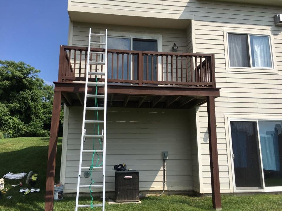 Two-story deck addition on a Central Virginia home
