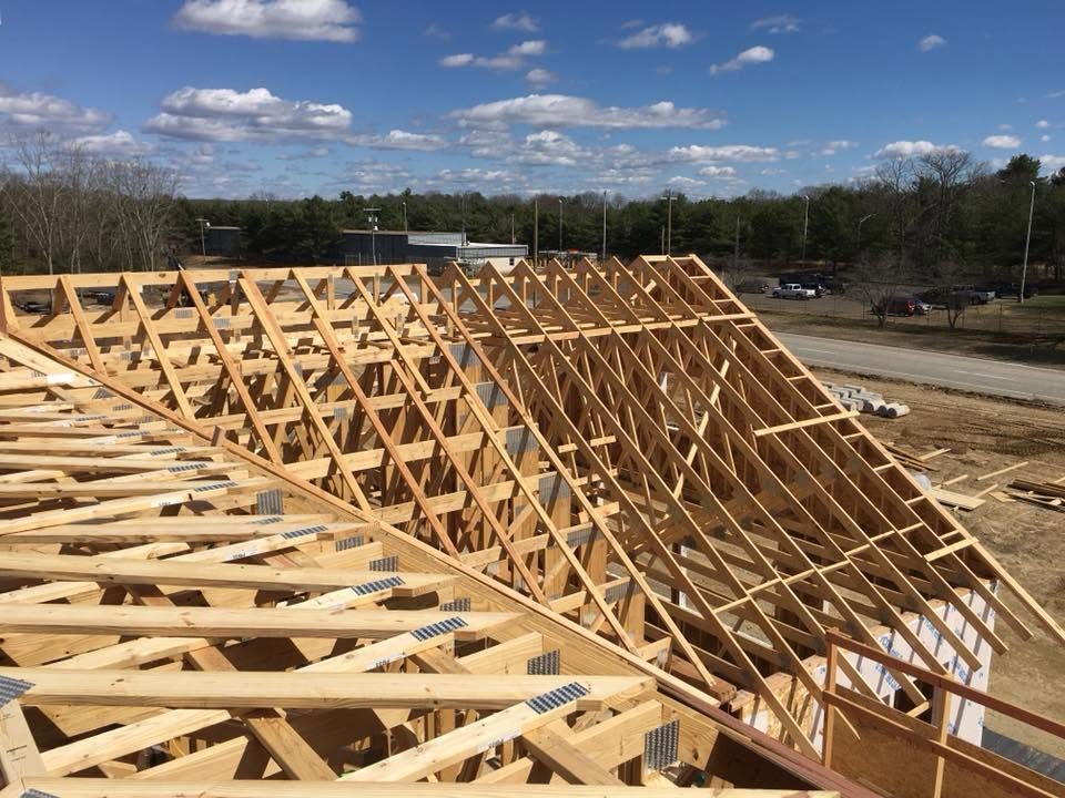 Roof truss framing by Uncle Dino Construction in Central Virginia